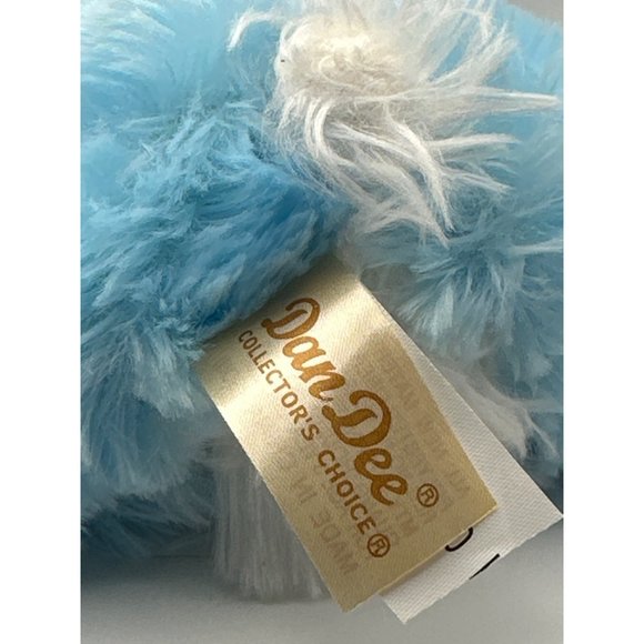 Dandee Collectors Choice 8” blue white super soft blue bow bunny plush ages 3+ - Picture 4 of 5